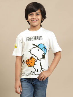 Kidsville - Peanuts Printed Regular Fit Tshirt for Boys