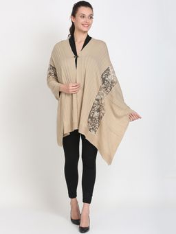 KnitStudio - Cream Floral Knitted Shawl