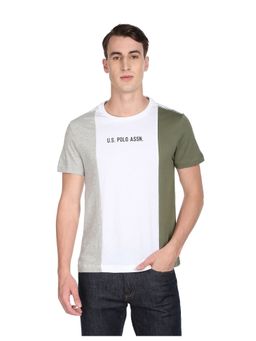 U.S. Polo Assn. Denim Co. - Men Ribbed Crew Neck Colour Block T-Shirt