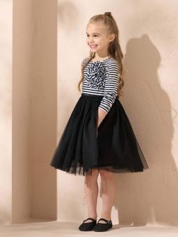 ANGEL & ROCKET - Stripe T Mesh Dress