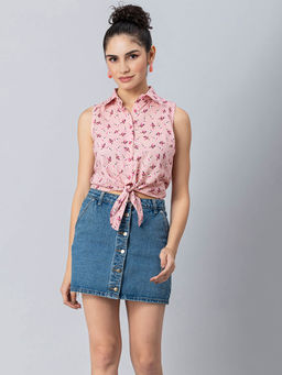 Moomaya - Womens Cotton Crop Shirt