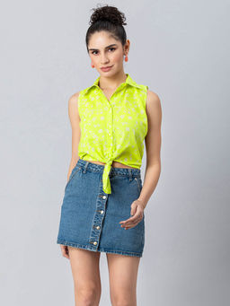 Moomaya - Womens Cotton Crop Shirt