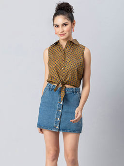 Moomaya - Womens Cotton Crop Shirt