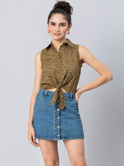 Moomaya - Womens Cotton Crop Shirt