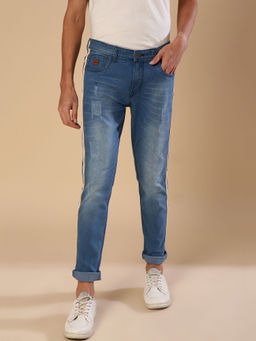 Campus Sutra - Men Side Striped Stylish Casual Denim Jeans