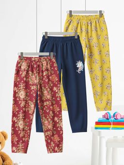 HELLCAT - Multi-Color Cotton Mid Waist Casual Pyjama (Pack of 3)