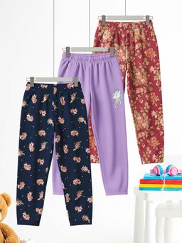 HELLCAT - Multi-Color Cotton Mid Waist Casual Pyjama (Pack of 3)