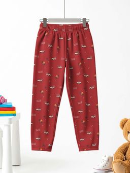 HELLCAT - Maroon Cotton Mid Waist Casual Pyjama