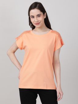 mackly - Womens Solid Tshirt - Coral