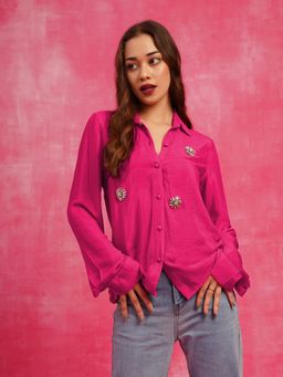 Attic Salt - Deluxe Pink Embellished Shirt