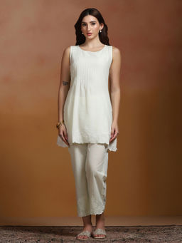 Shree - Cotton Off White Embroidered Co-Ord Set
