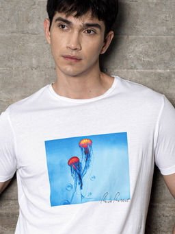 Rare Rabbit - White Casual T-Shirt