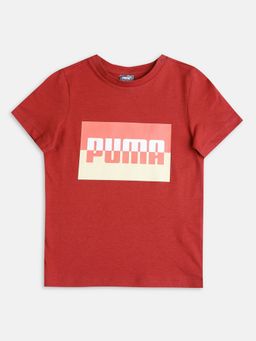 Puma - Graphic Box Logo Boys Red T-shirt
