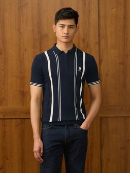 U.S. POLO ASSN. - Mens Pure Cotton Varsity Polo T-Shirt - Blue