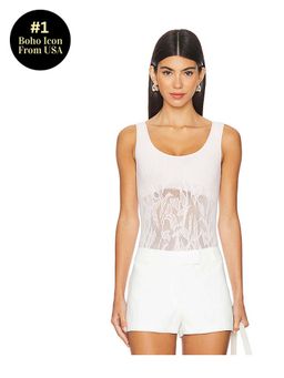 Free People - x Intimately FP Cutout Plunge Textured Bodysuit In Mauve Chalk