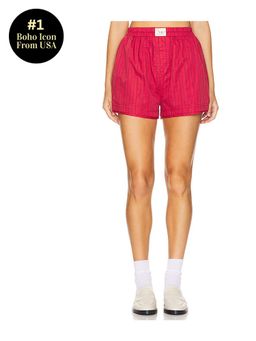 Free People - x We The Free Day To Day Striped Boxer In Red Combo