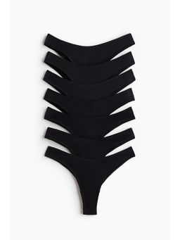 H&M - Women Black 7-Pack Cotton Brazilian Briefs