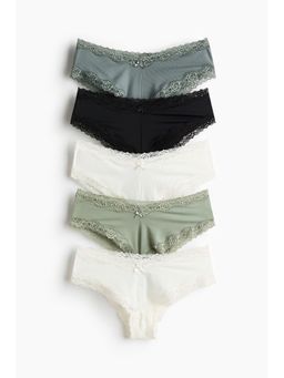 H&M - Women Green 5-Pack Microfibre Hipster Briefs