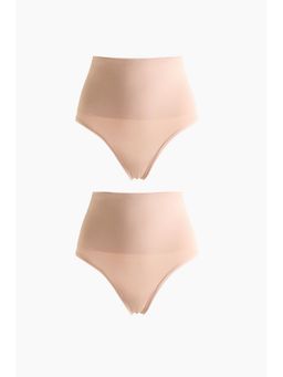 H&M - Women Beige 2-Pack Medium Shape Thong Briefs