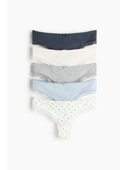 H&M - Women Blue 5-Pack Brazilian Briefs