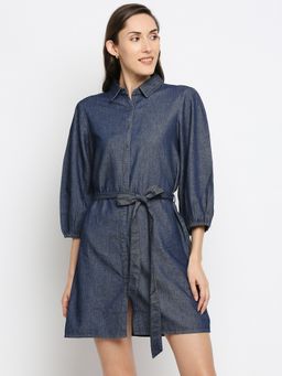 Spykar - Blue Cotton Regular Fit Dress for Women