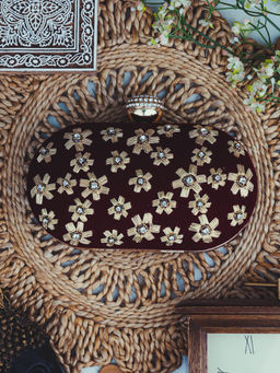 NR by Nidhi Rathi - Embellished Maroon Clutch