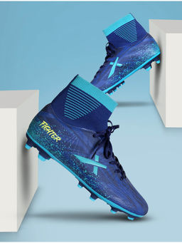 Vector X - Fighter Football Shoes Made of Pu Material Navy Blue & Sea Green