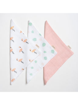 Aariro - Muslin Wash Cloth - Tropical Flamingo Multi-Color (Pack of 3)