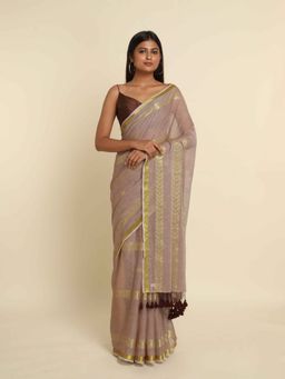 Suta - Beige Woven Design Cotton Blend Saree