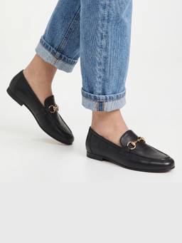Dip Your Toes - Black Aura Antique Gold Buckle Loafers Shoes