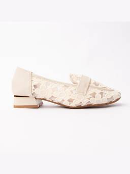 FOREVER SHOE BAZAR - Beige The Lace Loafers