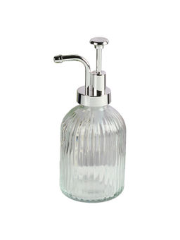 Kookee - Transparent Glass Soap Dispenser with Refillable Pump for Bathroom & Kitchen Use