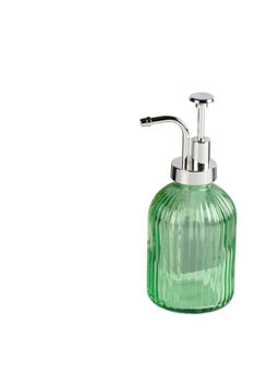 Kookee - Green Glass Soap Dispenser with Refillable Pump for Bathroom & Kitchen Use
