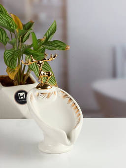 Kookee - Black Ceramic Soap Holder Dish with Scrub