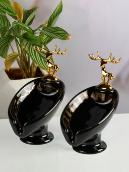 Kookee - Black Ceramic Soap Holder Dish with Scrub (Pack of 2)