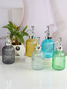Kookee - Multi-Color Stylish Refillable Bottles Glass Soap Dispenser (Pack of 5)