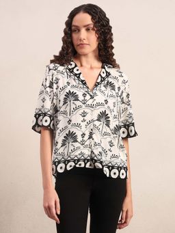 VERO MODA - Women White Floral Shirt