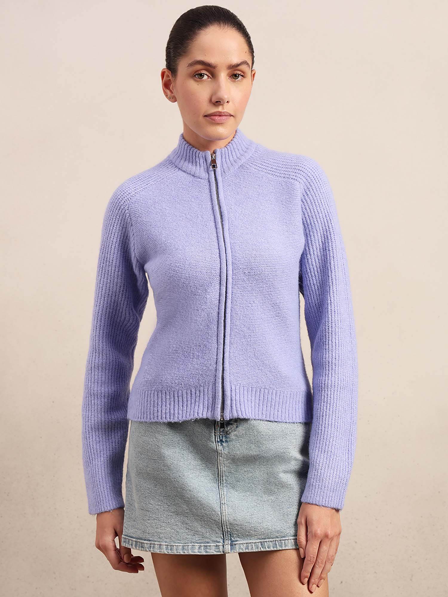 vero moda Women Purple Textured Cardigan-picture-16