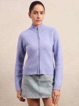 VERO MODA - Women Purple Textured Cardigan