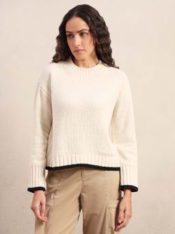VERO MODA - Women Off White Textured Sweater