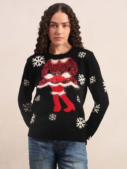 VERO MODA - Women Black Embellished Sweater