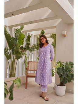 EKOHUM - Lavender Printed Kurta and Pant
