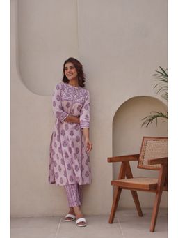 EKOHUM - Lavender Printed Kurta and Pant
