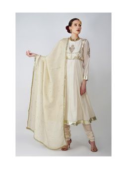 Kovet - Ivory Begum Embroider Anarkali With Churidar & Dupatta