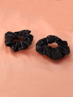Estele - Black Hair Ties Scrunchies Elatic Hair Band for Women or Girl Pack of 2
