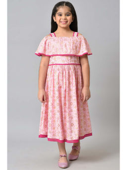 Aurelia - Girls Pink Floral A-Line Dress