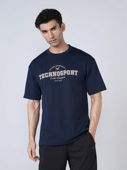 Technosport - Men Navy Blue Casual Sportswear T-Shirt