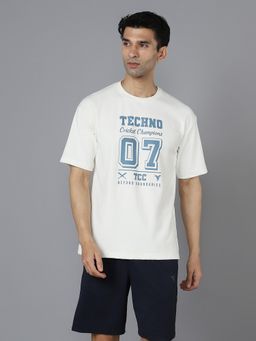Technosport - Men Off White Casual Sportswear T-Shirt