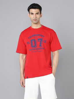 Technosport - Men Red Casual Sportswear T-Shirt