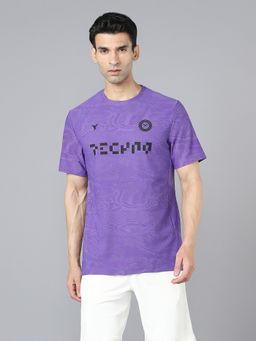 Technosport - Men Purple Casual Sportswear T-Shirt